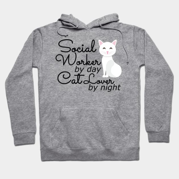 Social Worker by day cat lover by night Hoodie by KC Happy Shop